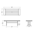 Thumbnail for Farmhouse Trestle 38" x 96" Dining Table