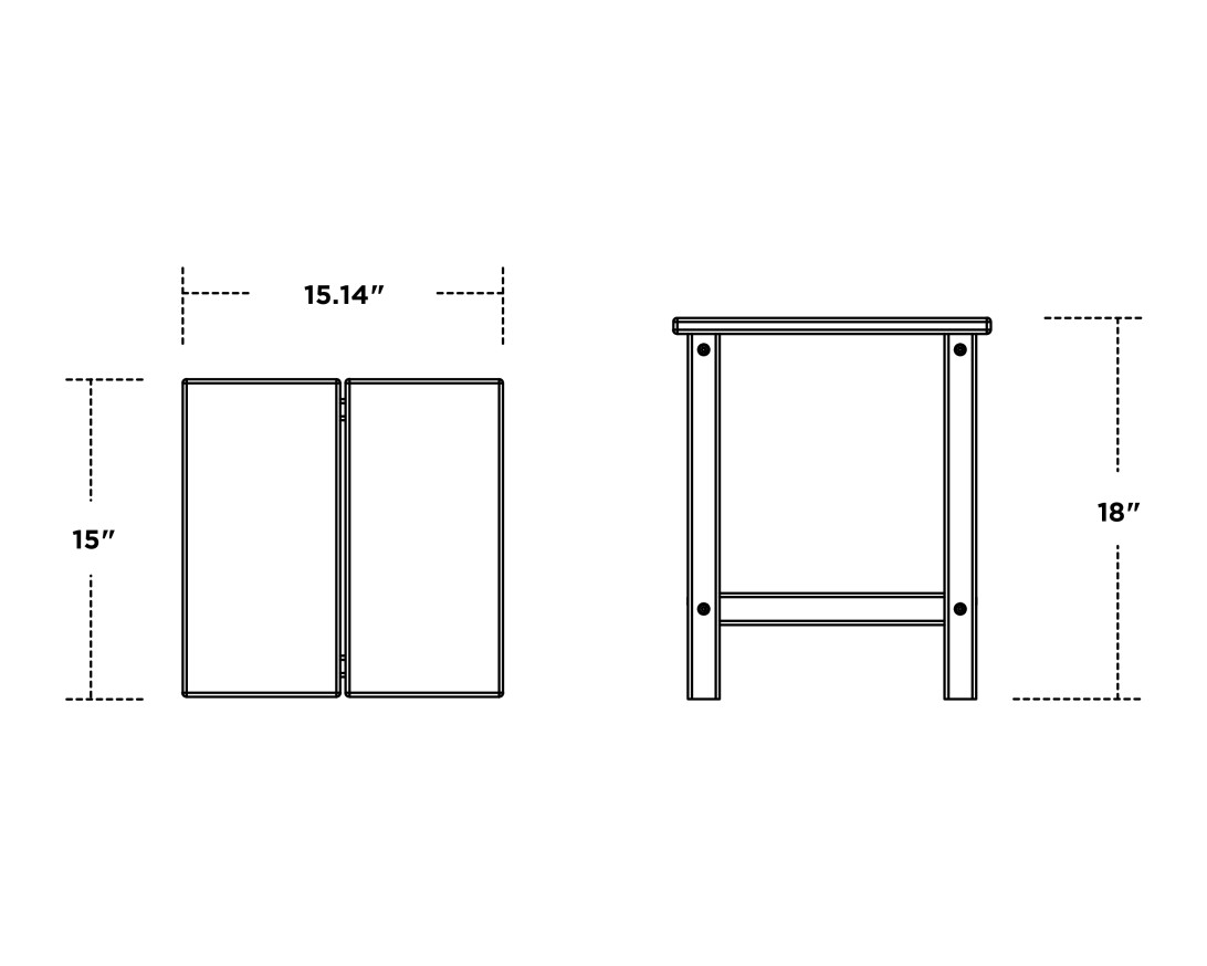 Dimensions for Studio Square Side Table