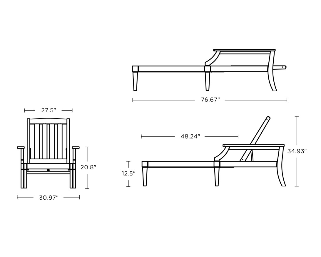 Dimensions for Estate Chaise Lounge