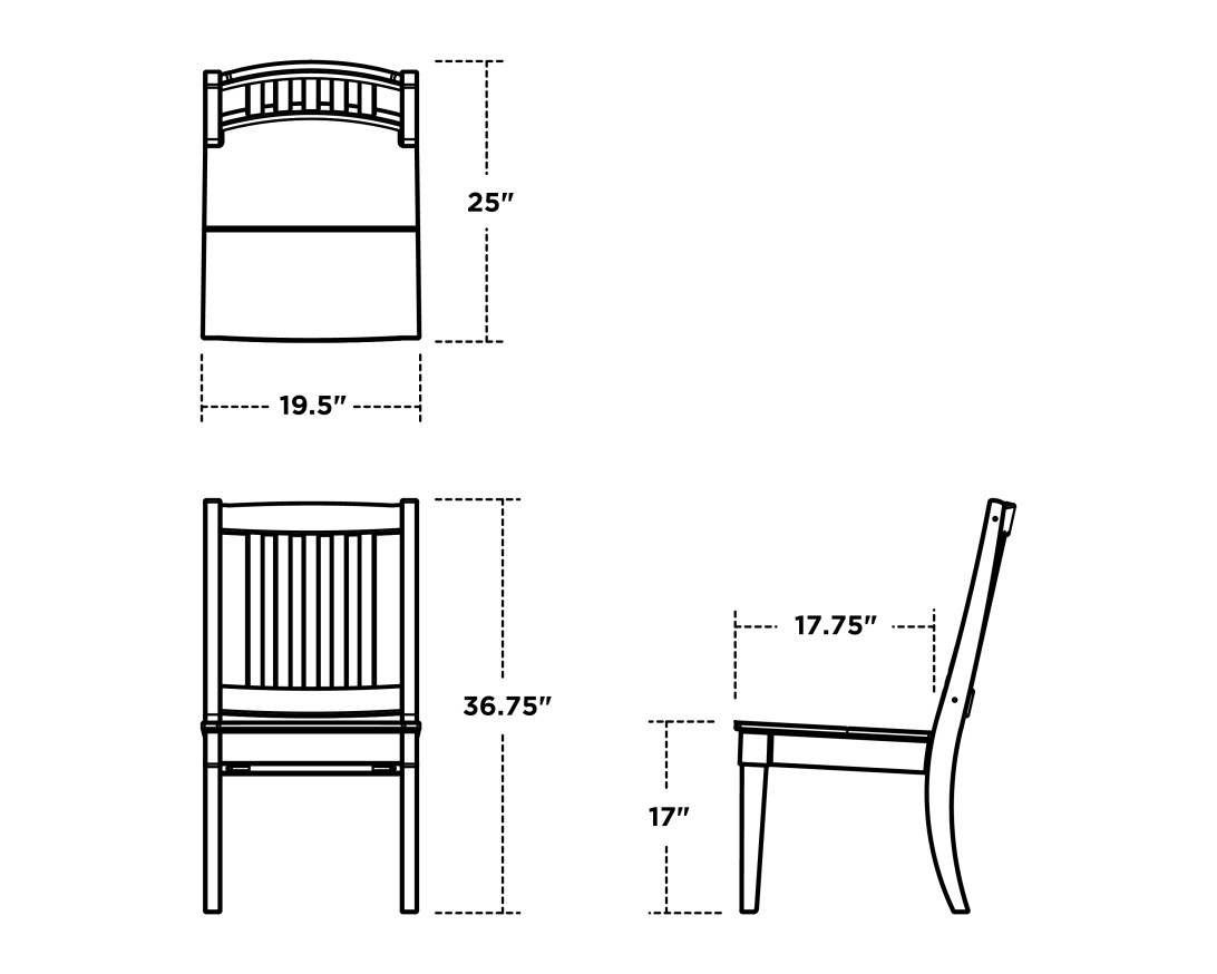 Dimensions for Estate Dining Side Chair