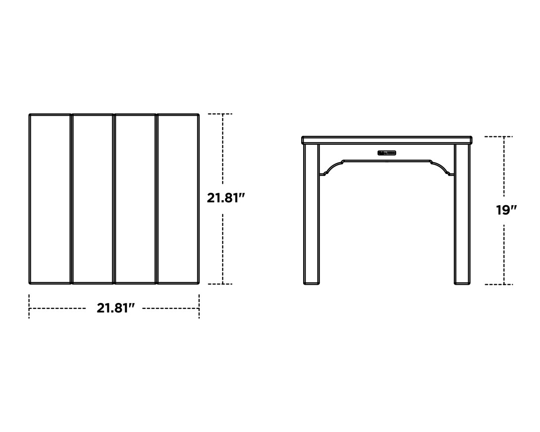 Dimensions for Chinoiserie End Table