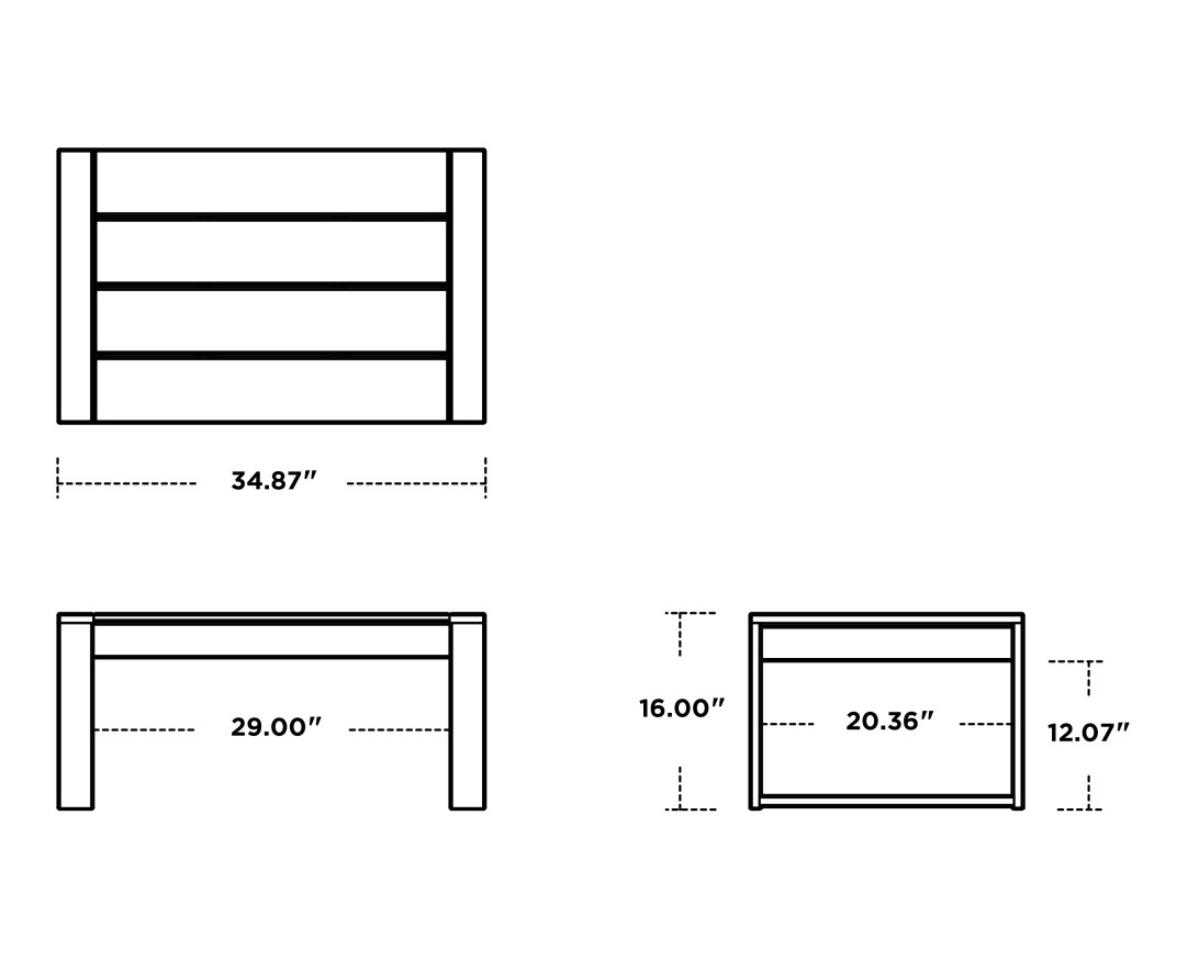 Dimensions for EDGE Coffee Table