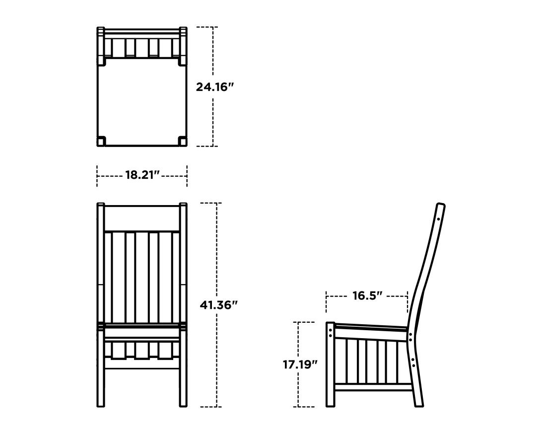 Dimensions for Acadia Dining Side Chair