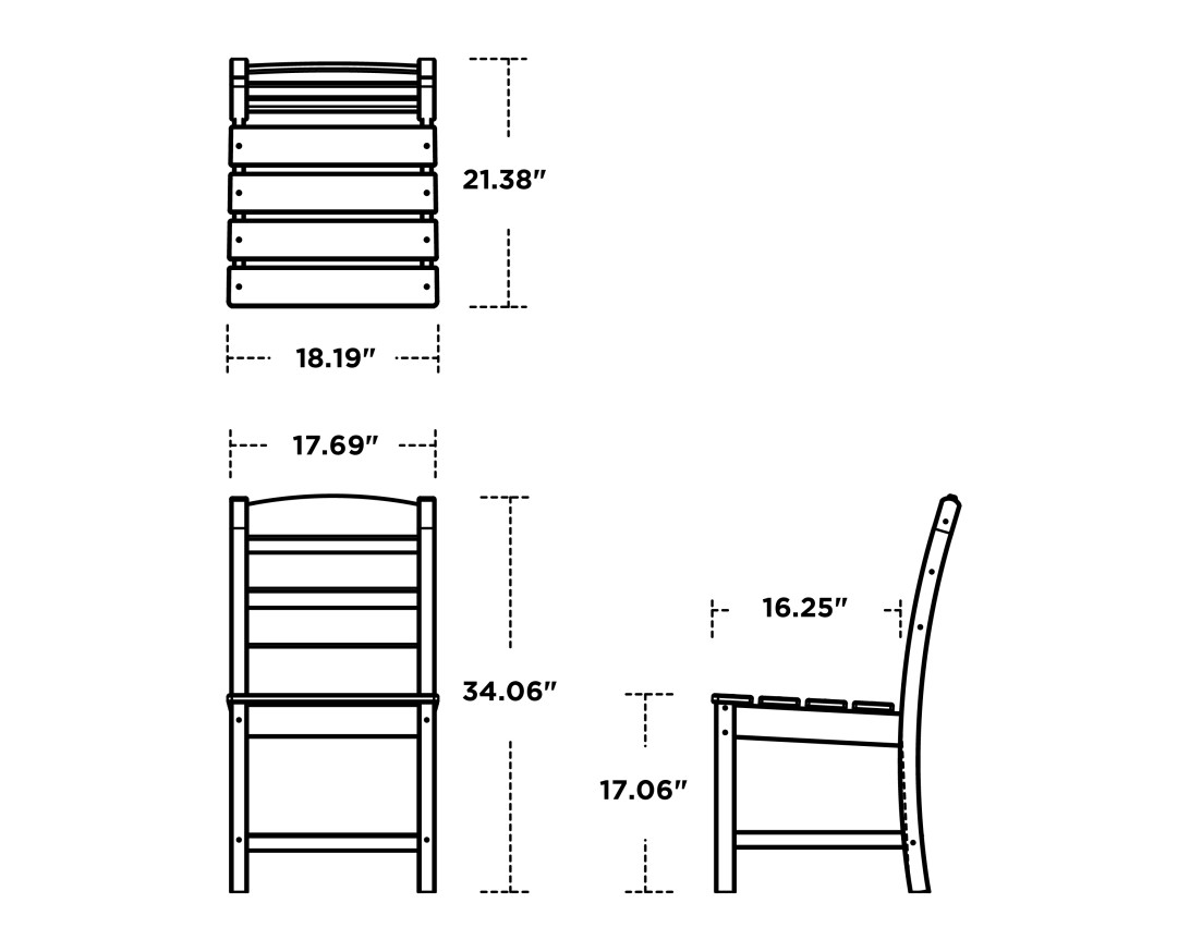 Dimensions for Lakeside Dining Side Chair