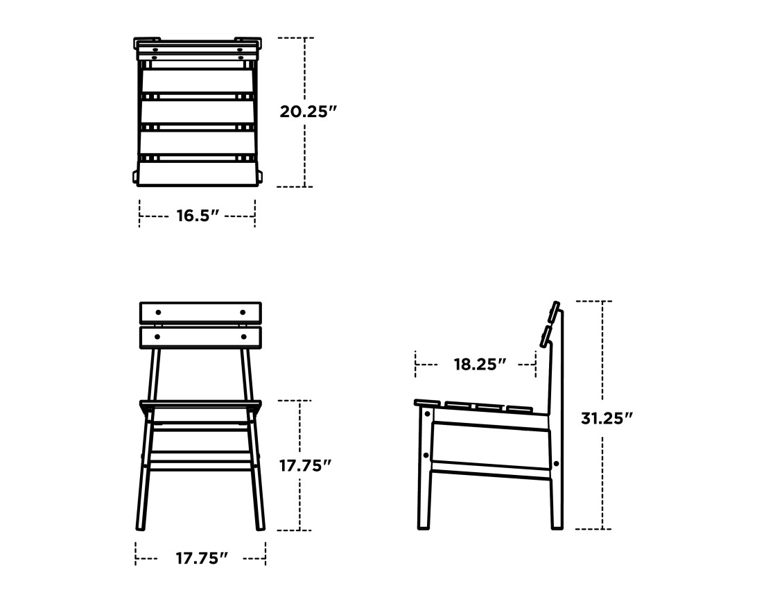 Dimensions for Modern Studio Plaza Chair (Single)