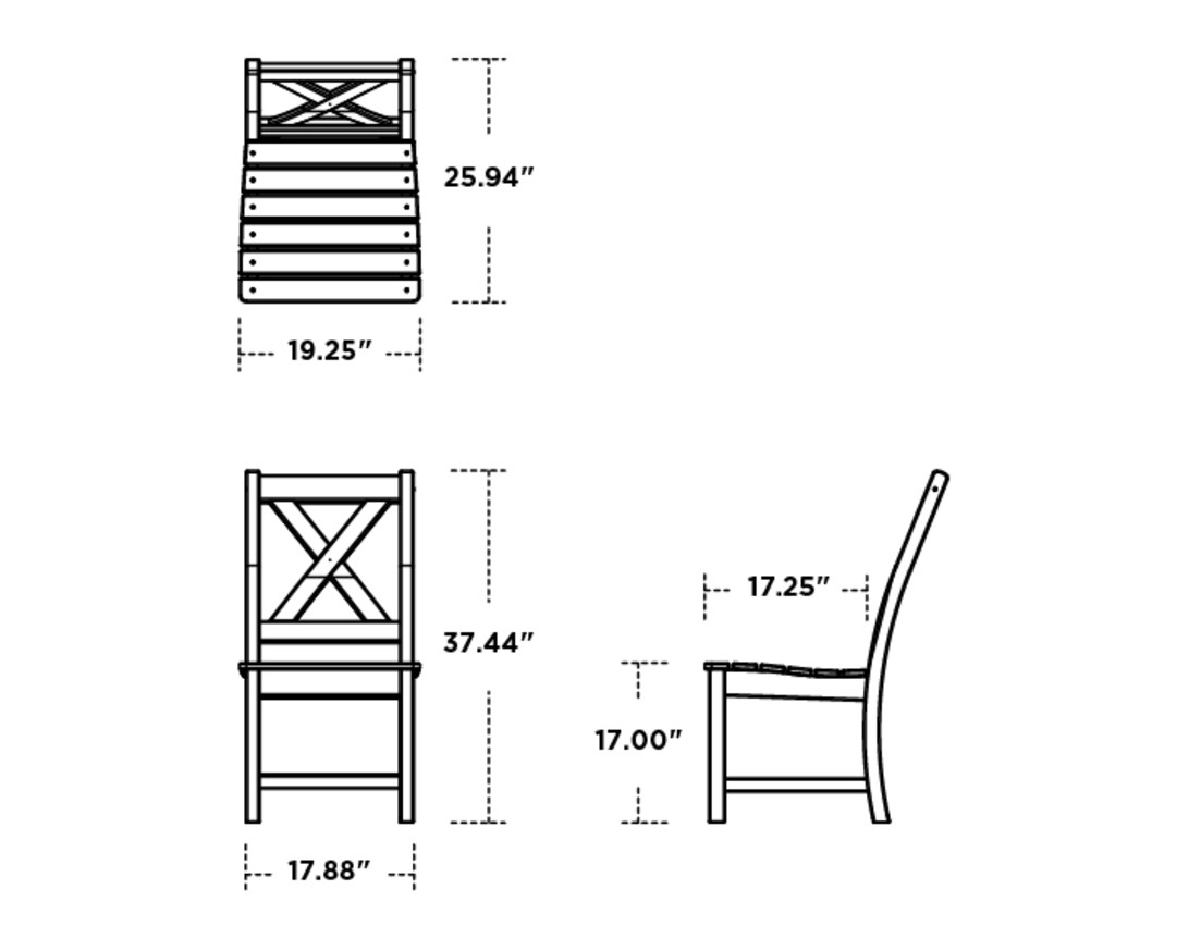 Dimensions for Braxton Dining Side Chair
