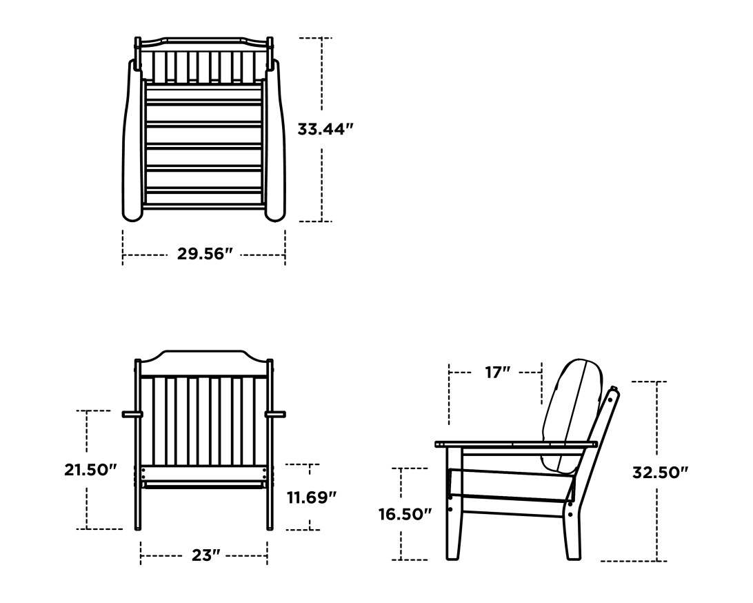Dimensions for Cottage Deep Seating Chair