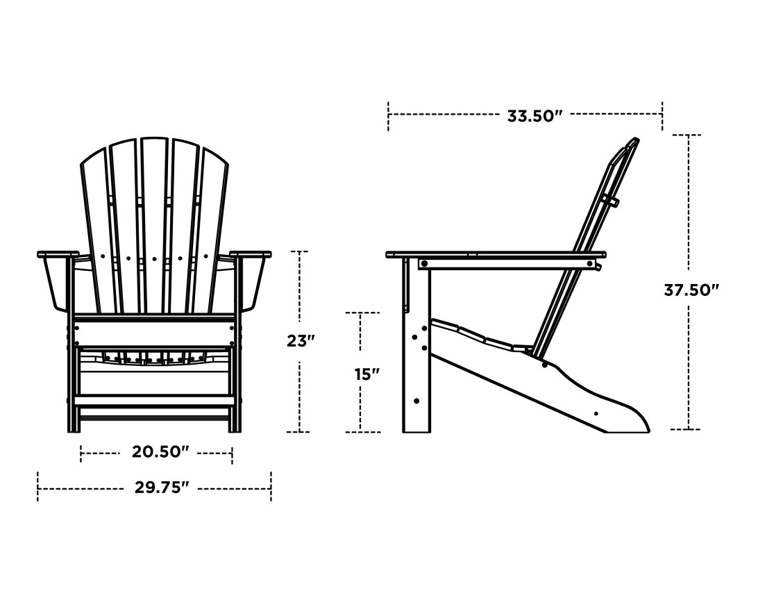 Dimensions for Palm Coast Adirondack
