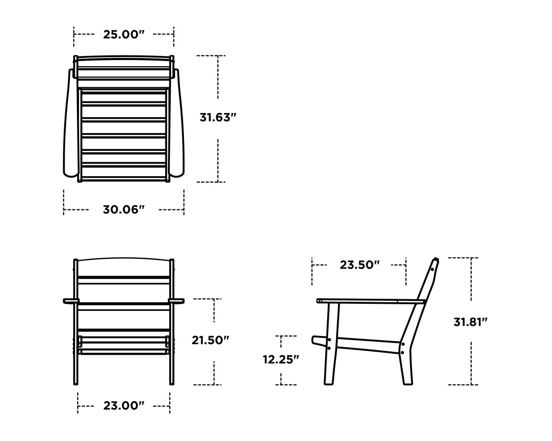 Dimensions for Lakeside Deep Seating Chair