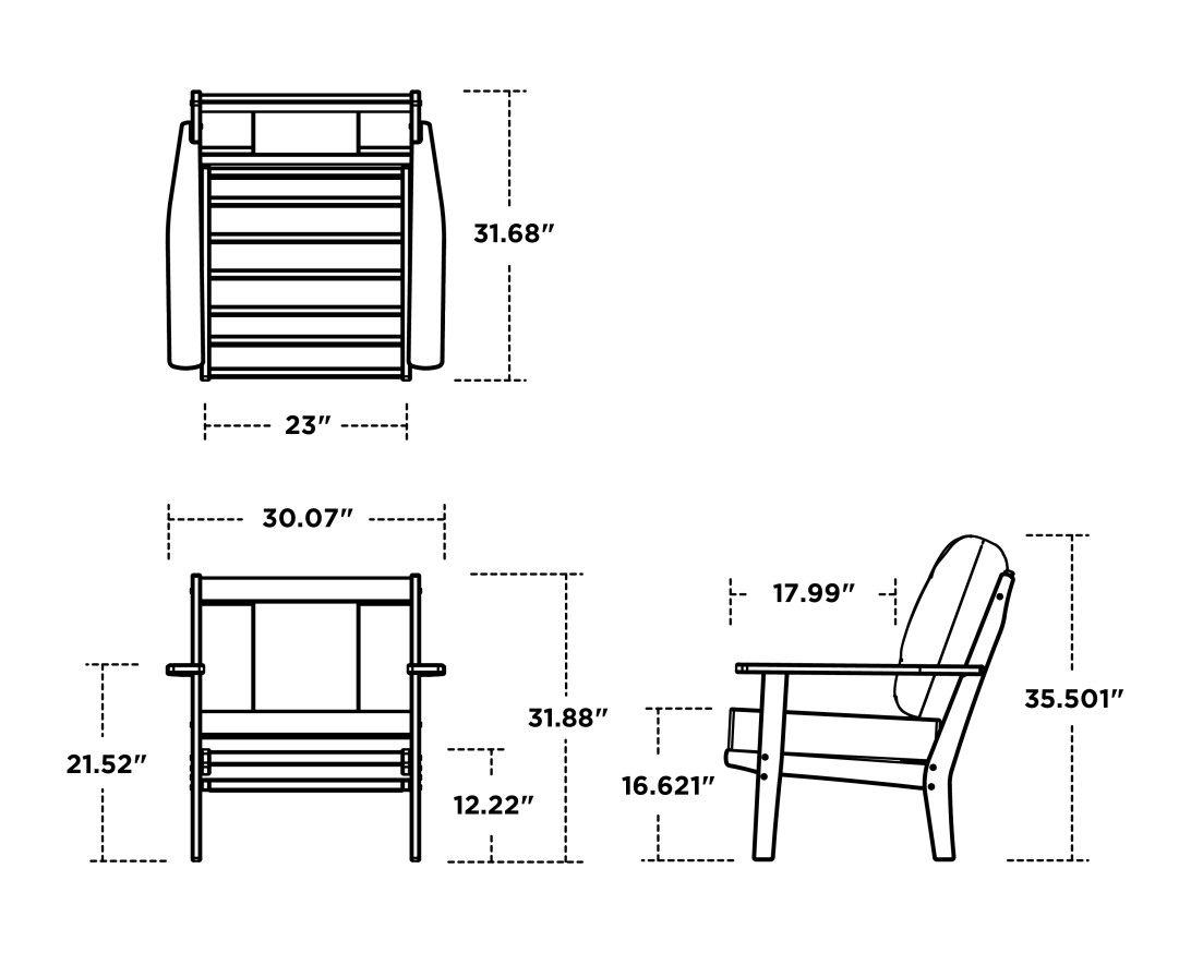 Dimensions for Prairie Deep Seating Chair