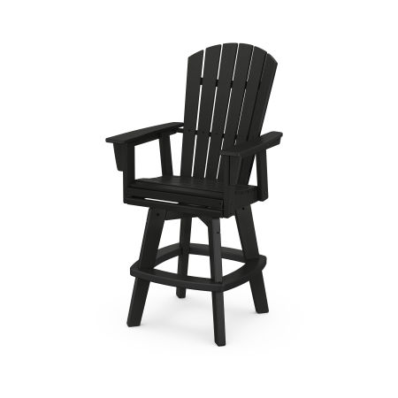 Nautical Adirondack Swivel Bar Chair in Black