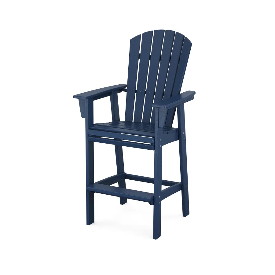 POLYWOOD Nautical Curveback Adirondack Bar Chair in Navy