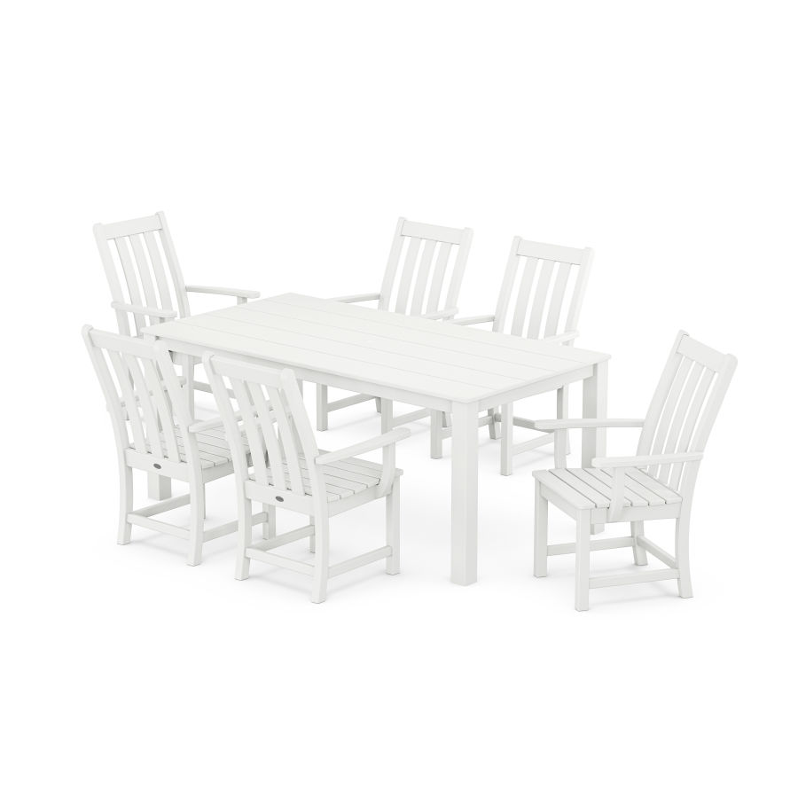 POLYWOOD Vineyard 7-Piece Parsons Arm Chair Dining Set in White