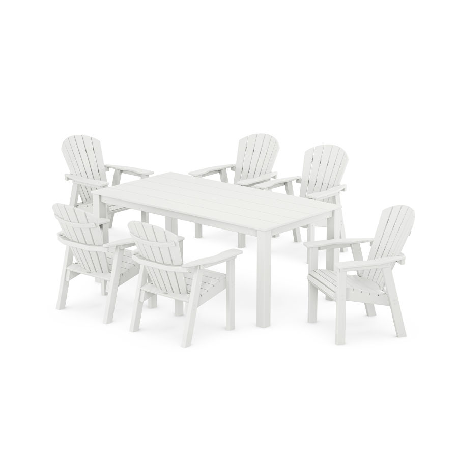 POLYWOOD Seashell 7-Piece Parsons Dining Set in White