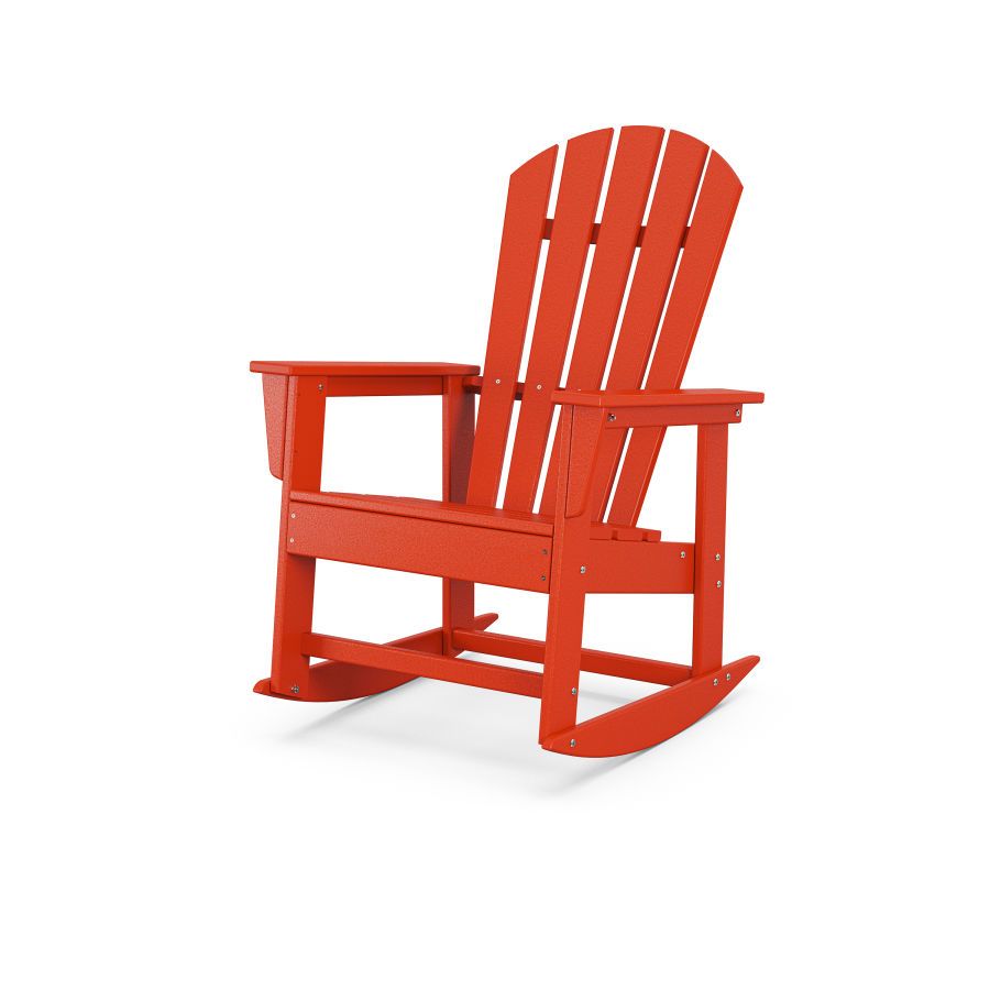 POLYWOOD South Beach Rocking Chair in Sunset Red