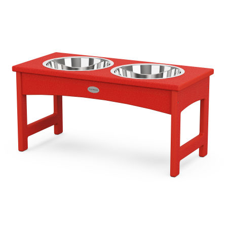 Pet Feeder in Sunset Red