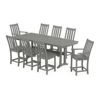 POLYWOOD Vineyard 9-Piece Counter Set with Trestle Legs