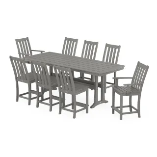 POLYWOOD Vineyard 9-Piece Counter Set with Trestle Legs