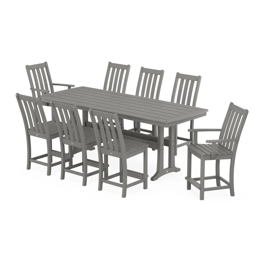 POLYWOOD Vineyard 9-Piece Counter Set with Trestle Legs