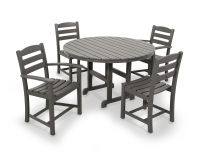 POLYWOOD® La Casa Café 5-Piece Round Farmhouse Dining Set - PWS171-1