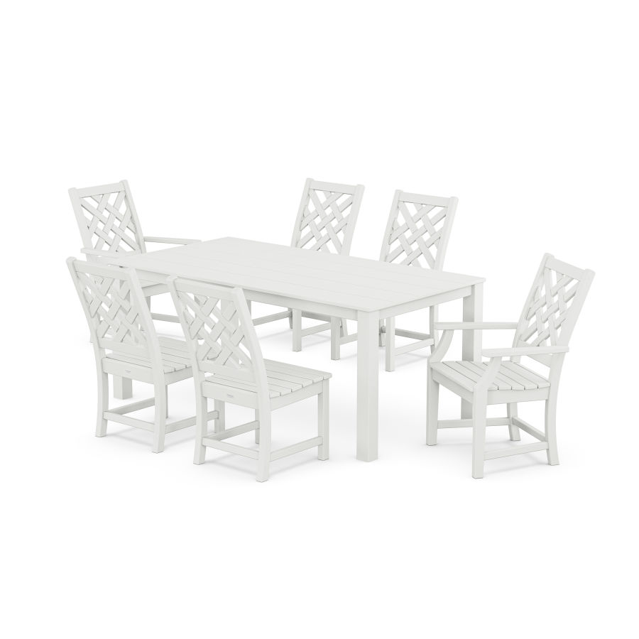 POLYWOOD Wovendale 7-Piece Parsons Dining Set in White