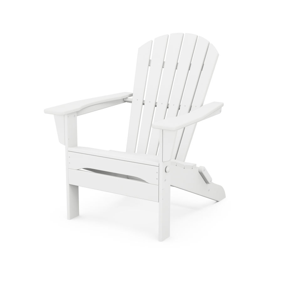 POLYWOOD South Beach Folding Adirondack Chair in White