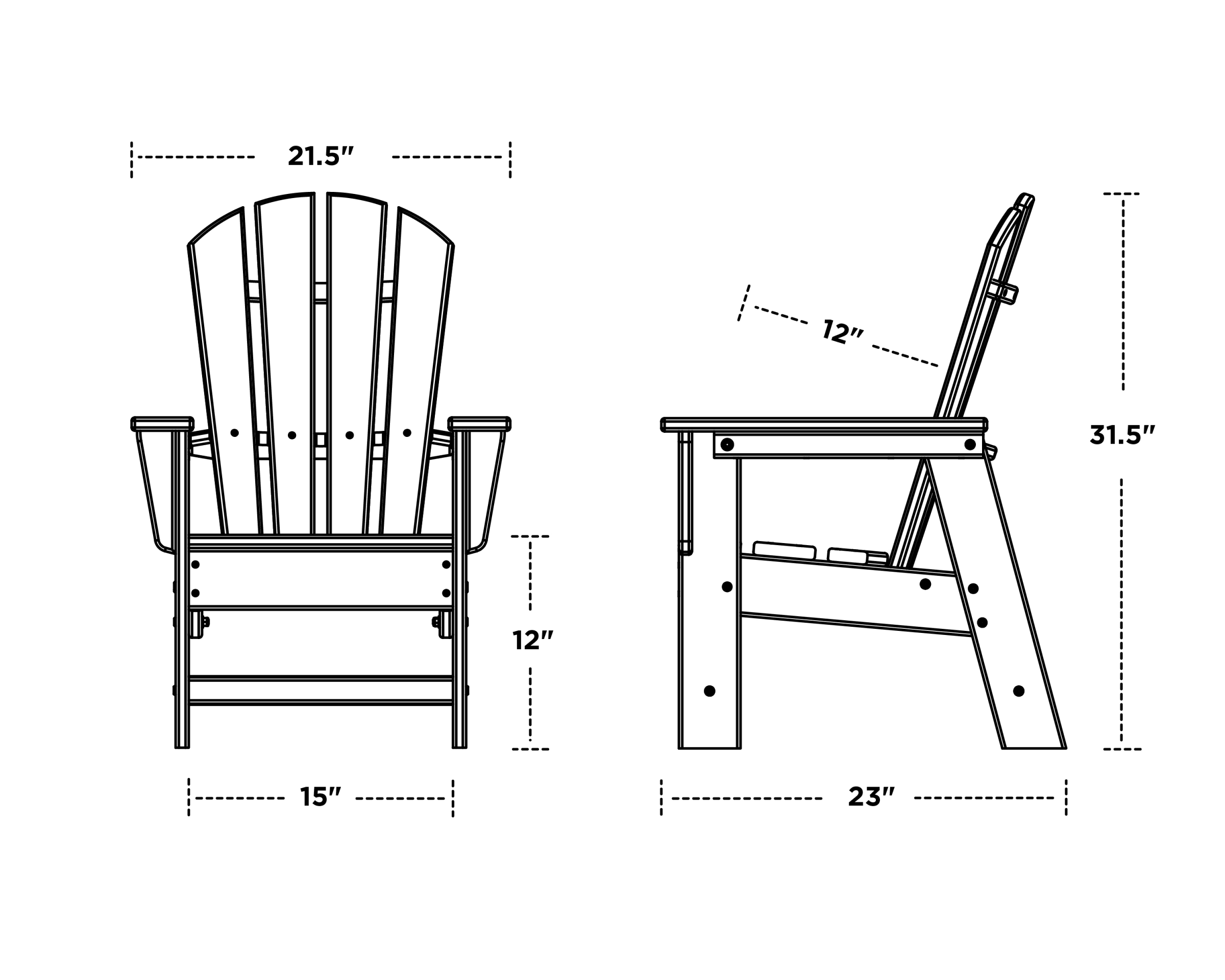 Dimensions for Kids Adirondack Chair