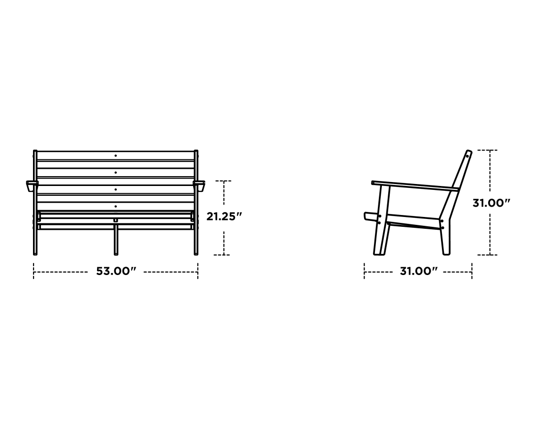 Dimensions for Grant Park Deep Seating Loveseat