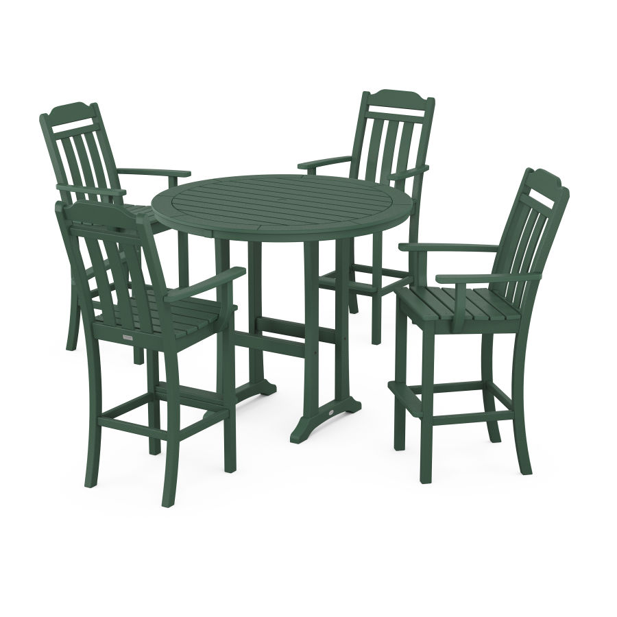 POLYWOOD Country Living 5-Piece Round Bar Set in Green