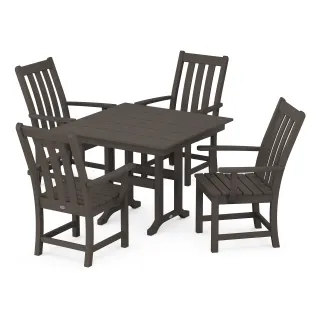 POLYWOOD Vineyard 5-Piece Farmhouse Dining Set in Vintage Finish