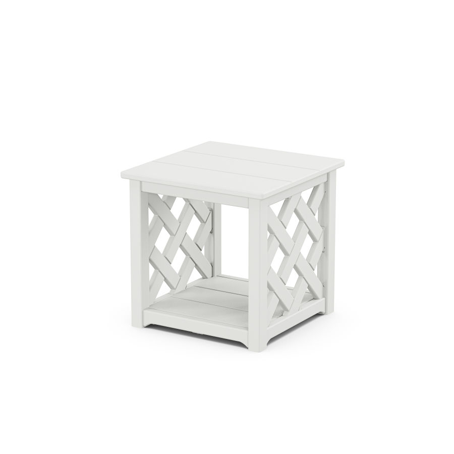 POLYWOOD Wovendale Accent Table in White