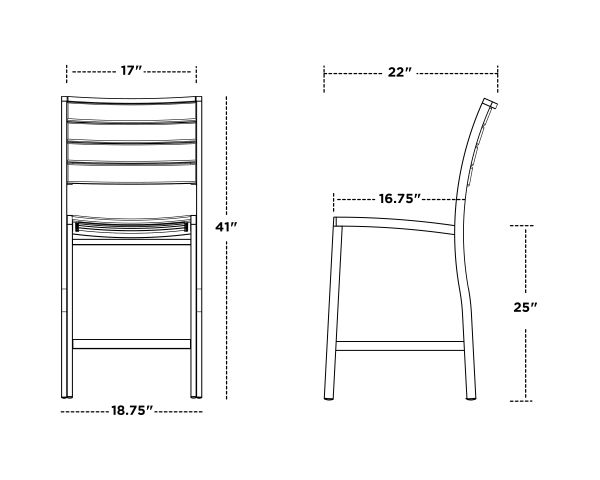 POLYWOOD® Euro™ Counter Side Chair - A101