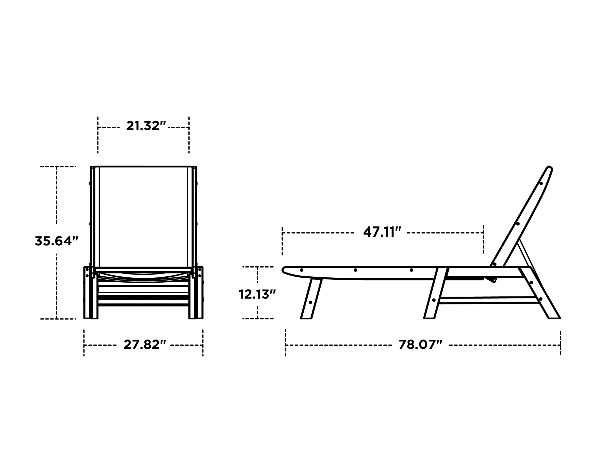 Dimensions for Coastal Woven Chaise