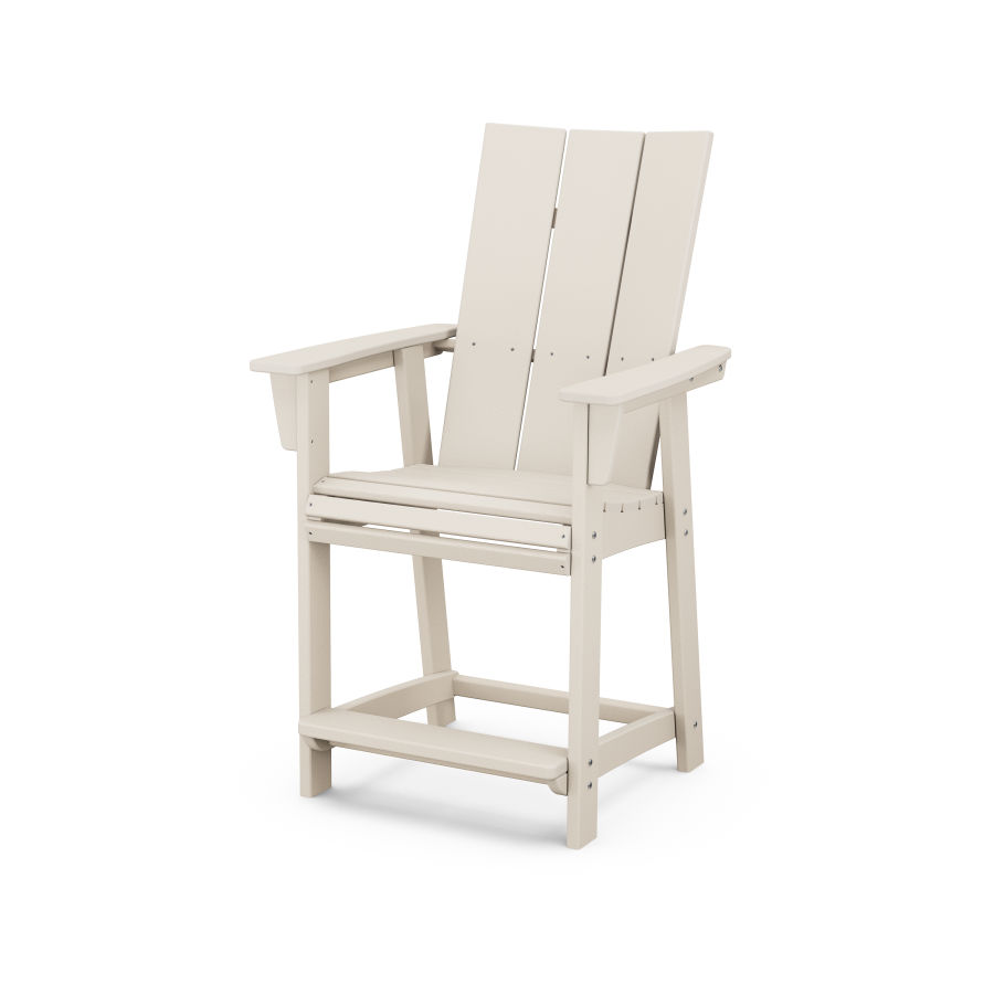 POLYWOOD Modern Adirondack Counter Chair in Sand