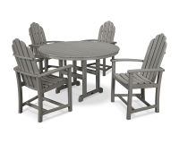 POLYWOOD® Classic Adirondack 5-Piece Round Farmhouse Dining Set - PWS114-1