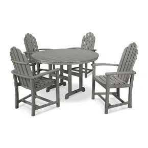 POLYWOOD Classic Adirondack 5-Piece Round Farmhouse Dining Set