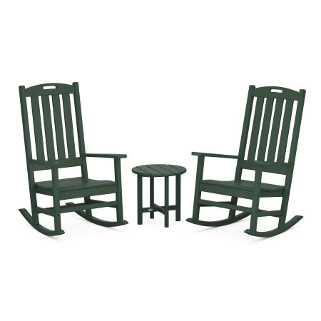 Nautical 3-Piece Porch Rocking Chair Set in Green