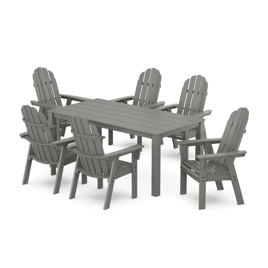 POLYWOOD Vineyard Curveback Adirondack 7-Piece Parsons Dining Set