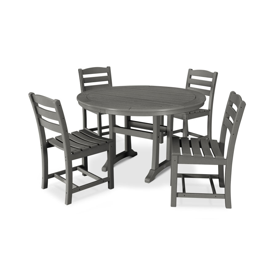 POLYWOOD La Casa Café 5-Piece Side Chair Dining Set in Slate Grey