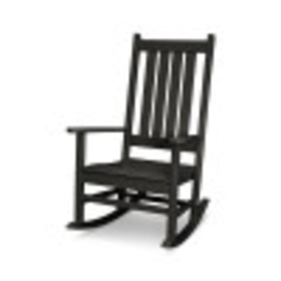 POLYWOOD Vineyard Porch Rocking Chair in Black
