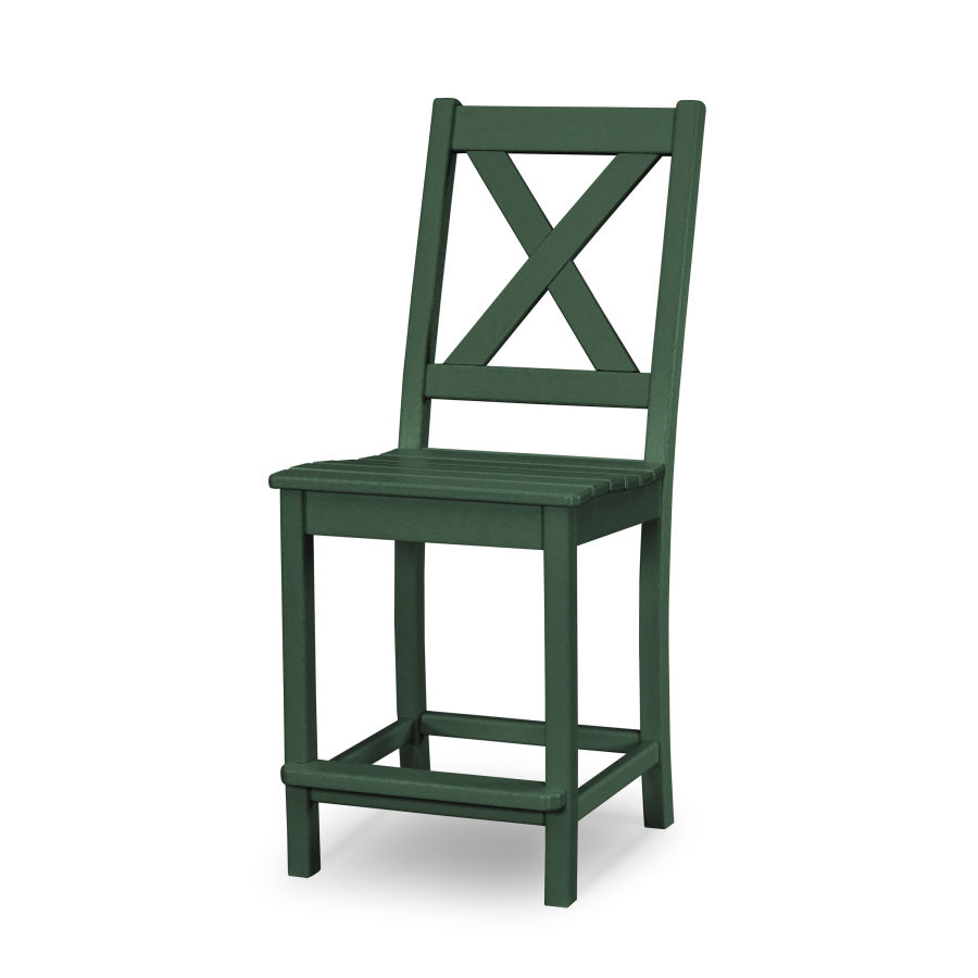POLYWOOD Braxton Counter Side Chair in Green