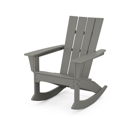 POLYWOOD Quattro Adirondack Rocking Chair in Slate Grey