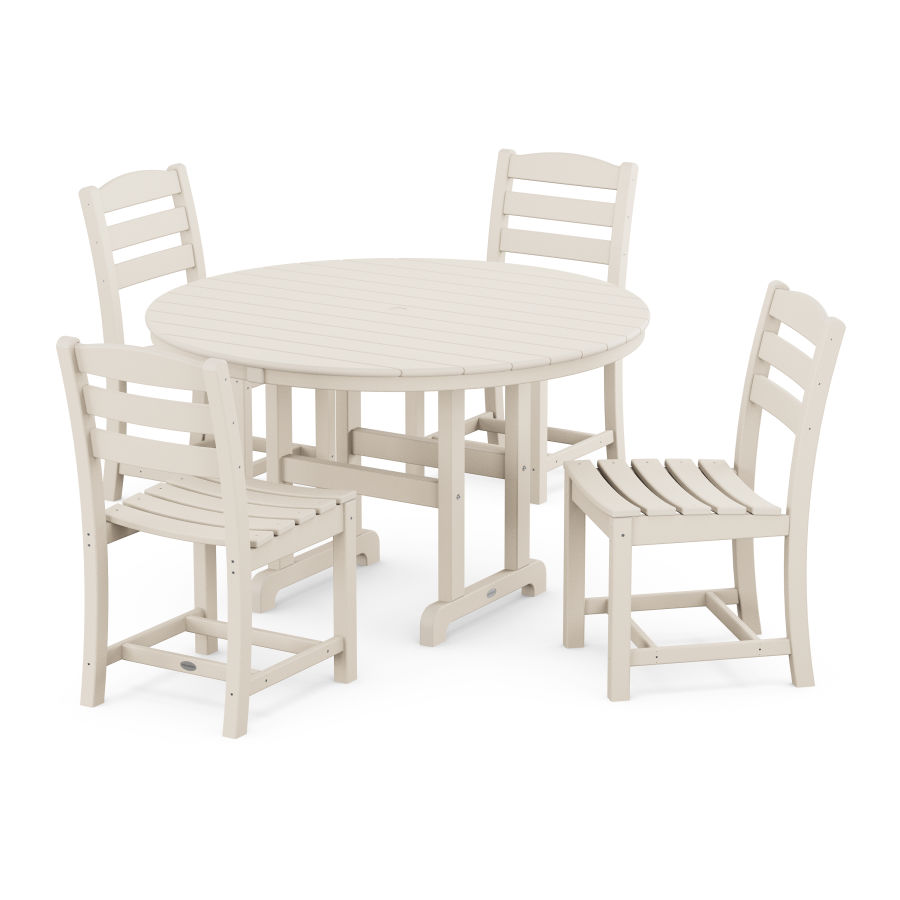 POLYWOOD La Casa Café Side Chair 5-Piece Round Dining Set in Sand