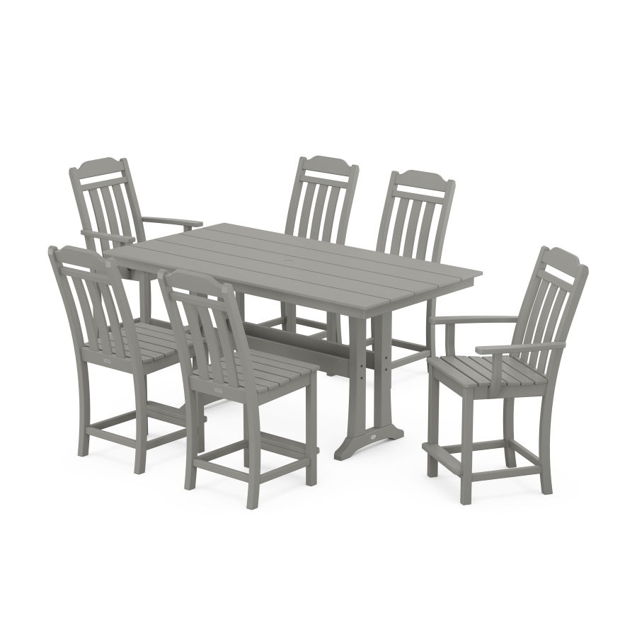 POLYWOOD Country Living 7-Piece Farmhouse Counter Set with Trestle Legs