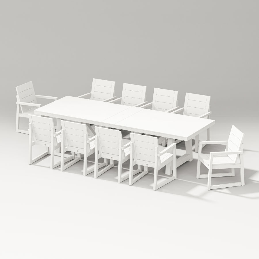 POLYWOOD Elevate 11-Piece A-Frame Table Dining Set in Vintage White