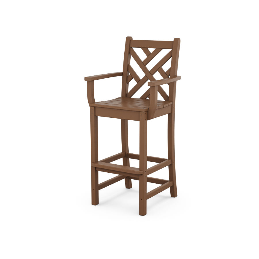 POLYWOOD Chippendale Bar Arm Chair in Teak
