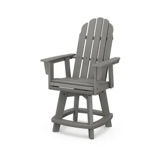 POLYWOOD Vineyard Curveback Adirondack Swivel Counter Chair