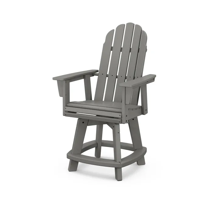 POLYWOOD Vineyard Curveback Adirondack Swivel Counter Chair