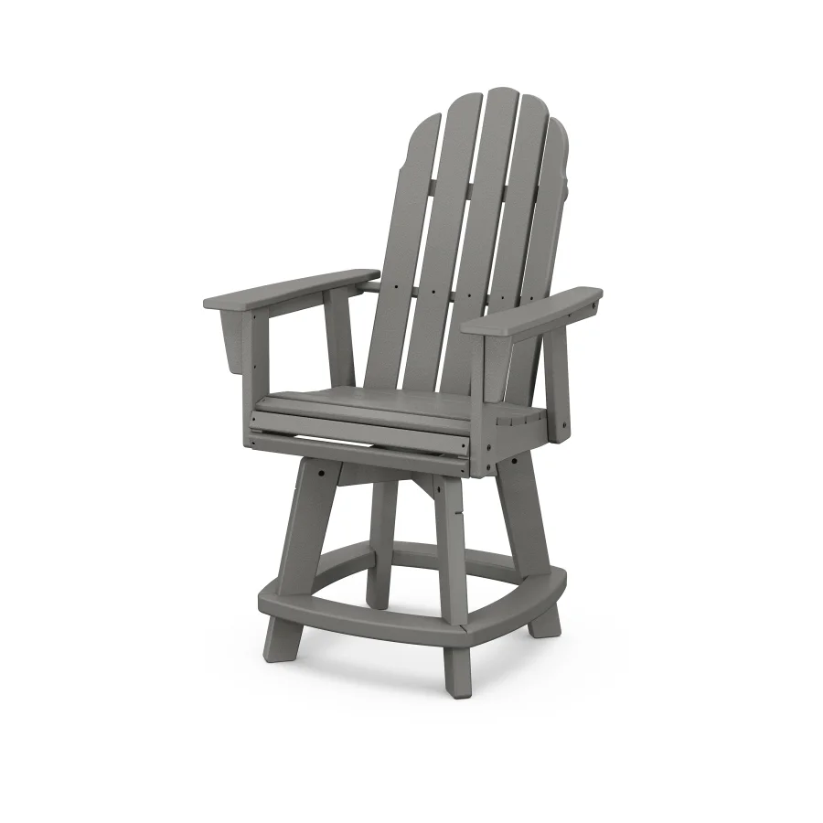 POLYWOOD Vineyard Curveback Adirondack Swivel Counter Chair