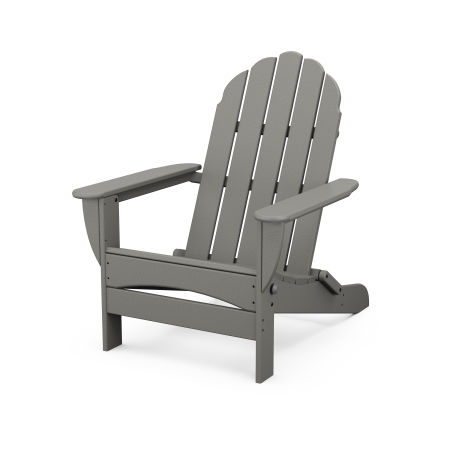 Classic Oversized Folding Adirondack Chair in Slate Grey